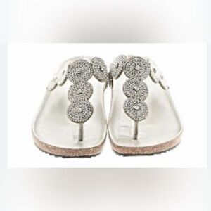 A. Giannetti | ladies rhinestone flip flop sandals. Size: 8